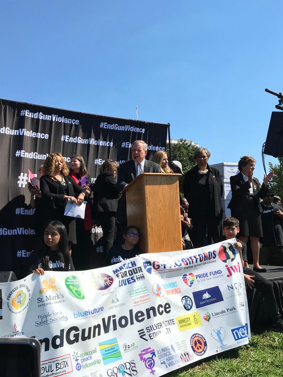 Durbin Calls For Senate Action On Gun Violence At National Rally