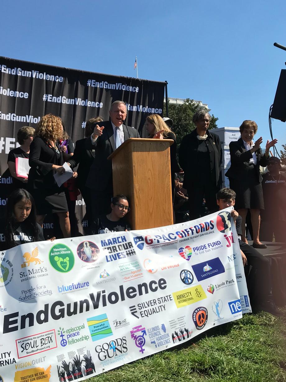 Durbin Calls For Senate Action On Gun Violence At National Rally