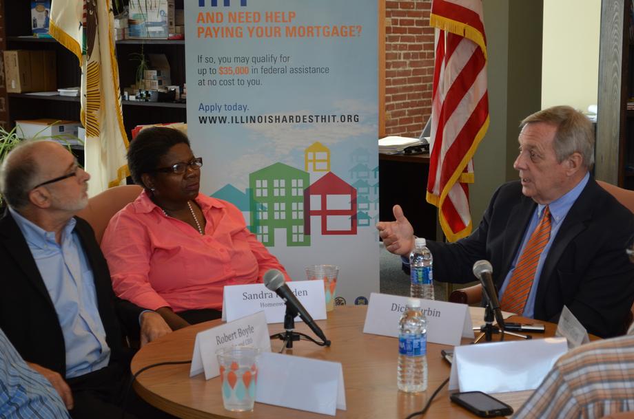 August 11, 2016 - Senator Durbin met with local mayors and homeowners in Granite City to discuss the reopening of the Hardest Hit Fund in Illinois