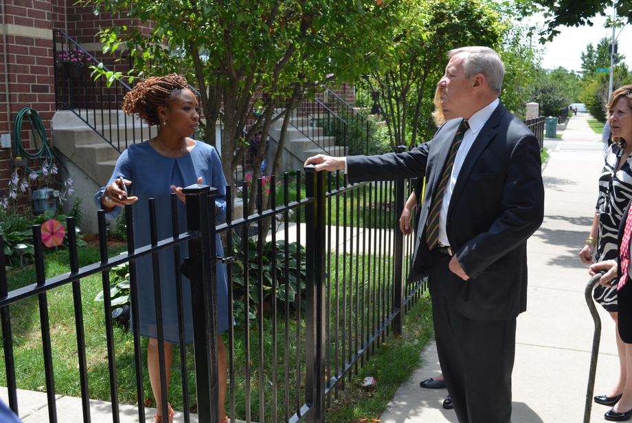 July 22, 2016 - Senator Durbin spoke with a Chicago homeowner who benefitted from the Hardest Hit Fund