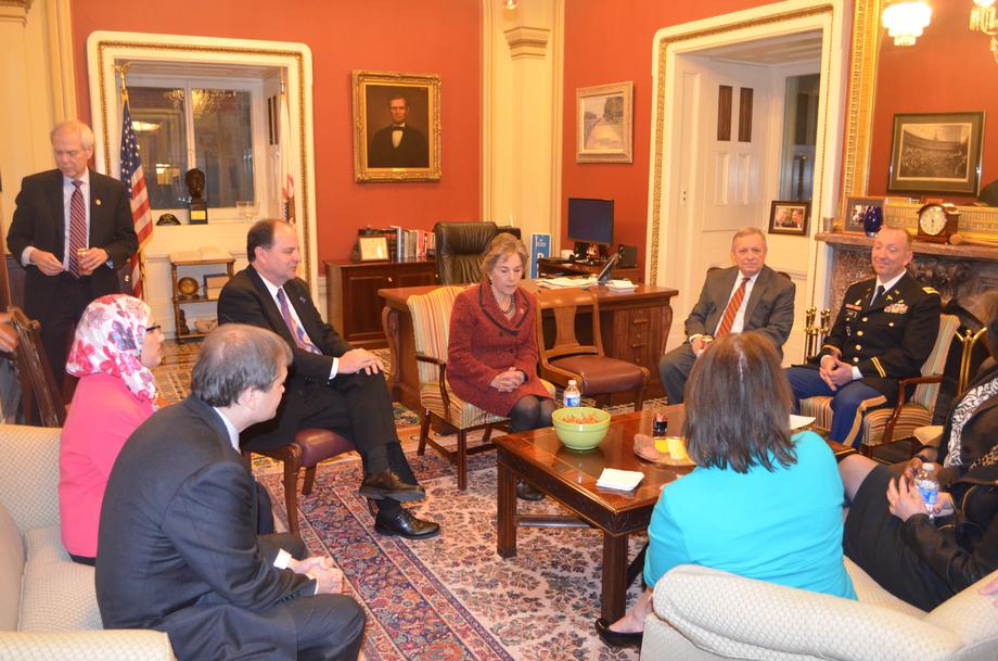 My guest Major Gerry Sharp and Representatives Mike Quigley, Jan Schakowsky, Cheri Bustos, and others joined me for refreshments before the State of the Union.