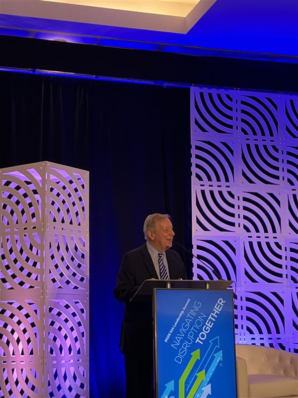 DURBIN RECEIVES DISTINGUISHED SERVICE AWARD FROM ILLINOIS HEALTH AND HOSPITAL ASSOCIATION