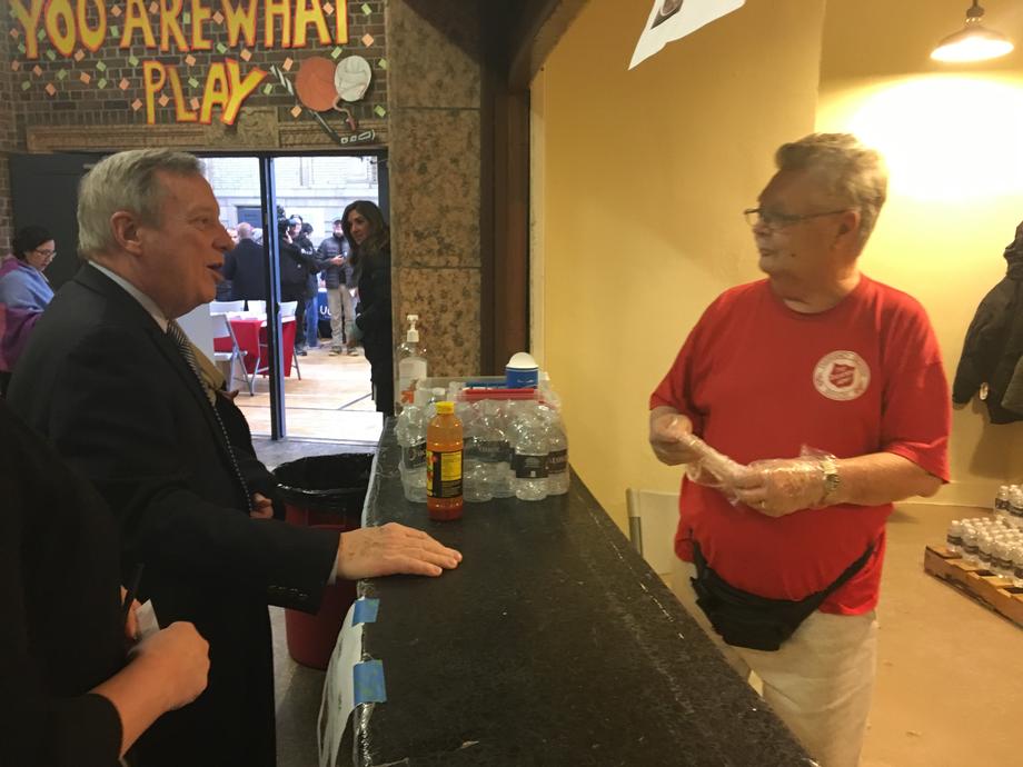 January 2, 2018 - Senator Durbin visited the Chicago Hurricane Resource Center at the Humboldt Park Field House to thank staff and hear about the services they have provided to Puerto Rican evacuees