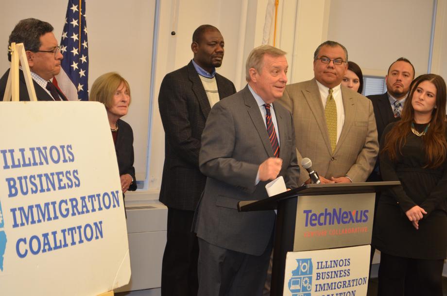 December 13, 2016 – Senator Durbin spoke about the BRIDGE Act with local business leaders and DREAMers in Chicago.