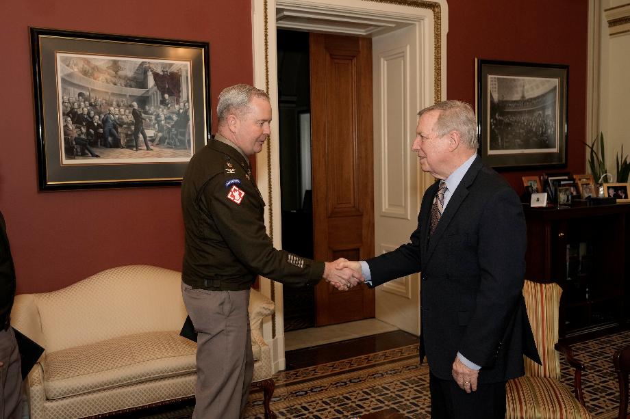 DURBIN TALKS ILLINOIS WATER INFRASTRUCTURE PROJECTS WITH CHICAGO ARMY CORPS DISTRICT COMMANDER
