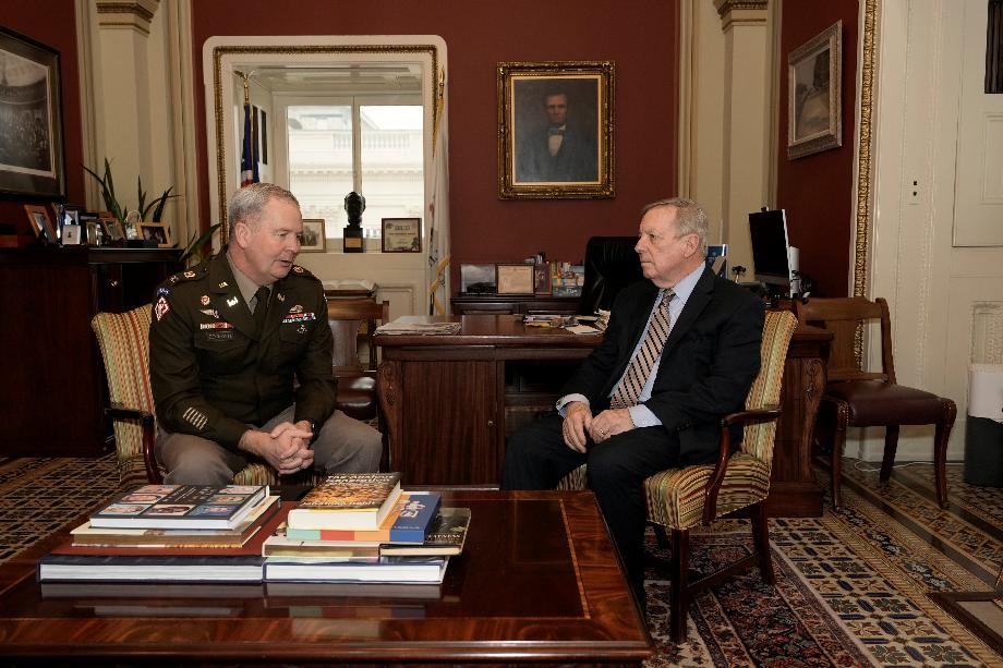 DURBIN TALKS ILLINOIS WATER INFRASTRUCTURE PROJECTS WITH CHICAGO ARMY CORPS DISTRICT COMMANDER