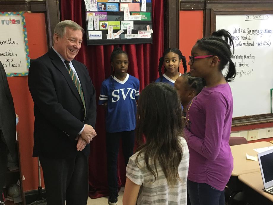 Durbin Visits Poe Elementary in Chicago 
