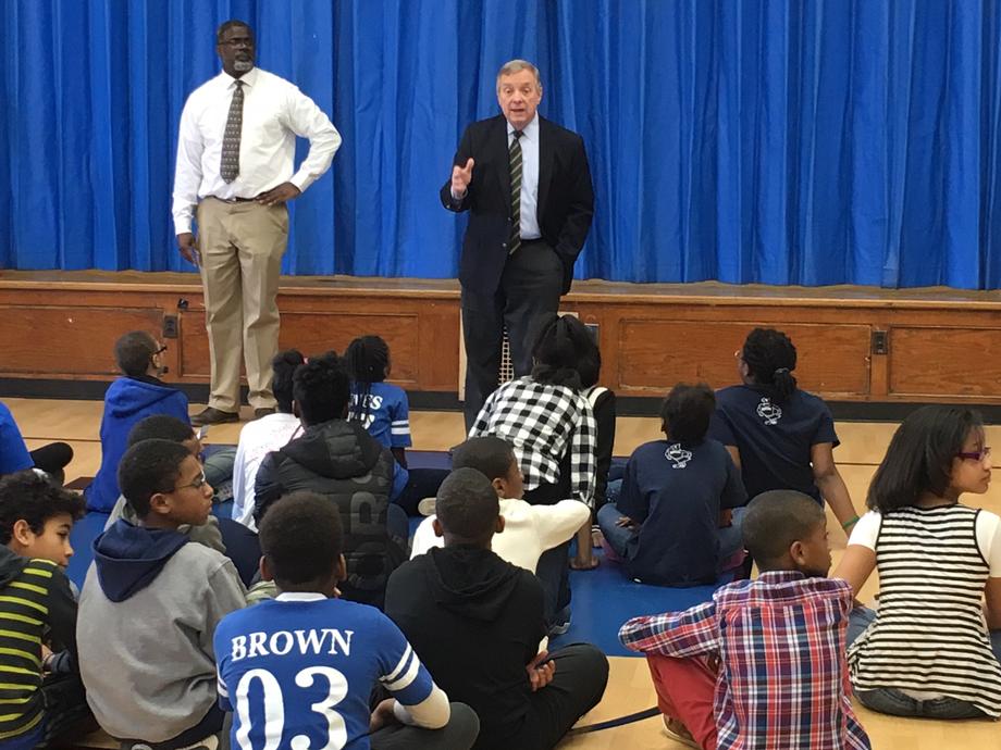 Durbin Visits Poe Elementary in Chicago 