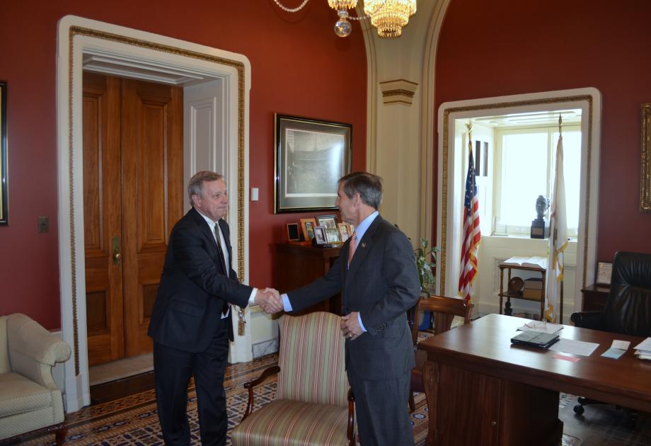 U.S. Senator Dick Durbin (D-IL) met with the Department of Veteran's Affairs Acting Secretary Sloan Gibson to discuss veteran's health issues in Illinois.