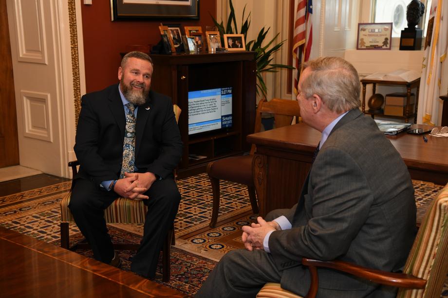 Durbin Meets With Toby Hauck, State Of The Union Guest