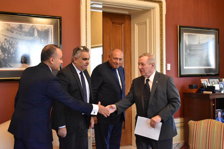 DURBIN MEETS WITH EGYPTIAN FOREIGN MINISTER SHOUKRY AND AMBASSADOR ZAHRAN TO DISCUSS CONFLICT IN GAZA AND REOPENING OF ITS HOSTPIALS