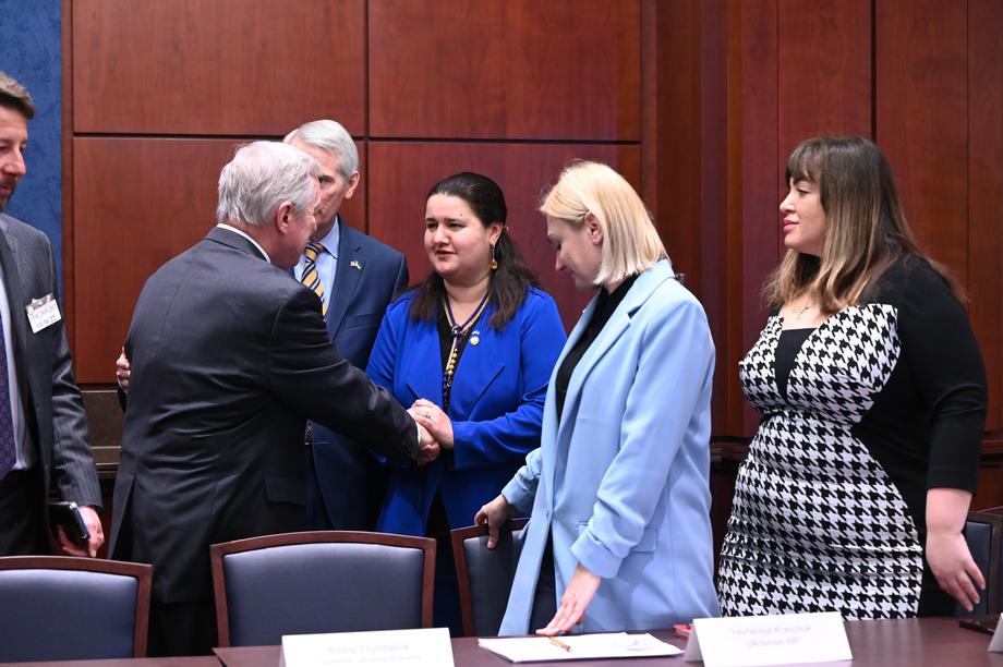 DURBIN, PORTMAN, UKRAINE CAUCUS MEET WITH MEMBERS OF THE UKRAINIAN PARLIAMENT 