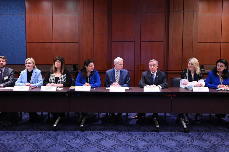 DURBIN, PORTMAN, UKRAINE CAUCUS MEET WITH MEMBERS OF THE UKRAINIAN PARLIAMENT 