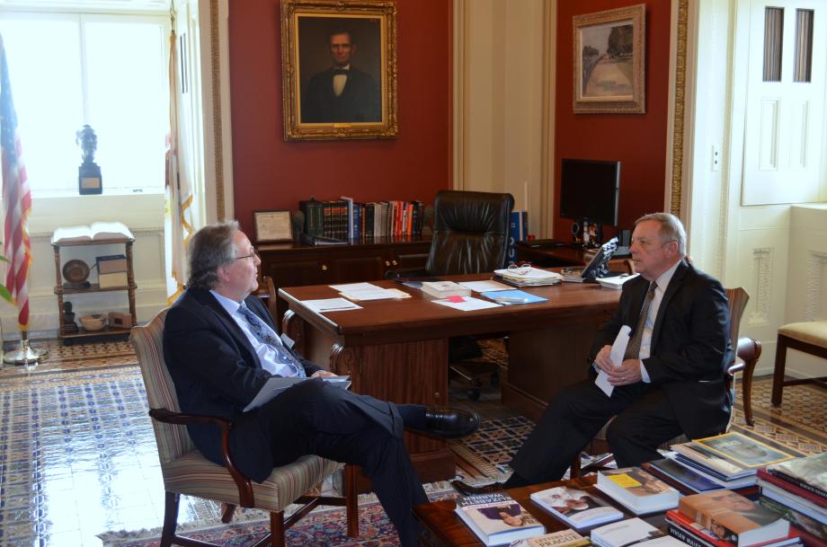 U.S. Senator Dick Durbin (D-IL) met with Argonne National Laboratory Director Dr. Peter Littlewood to discuss science and research initiatives.