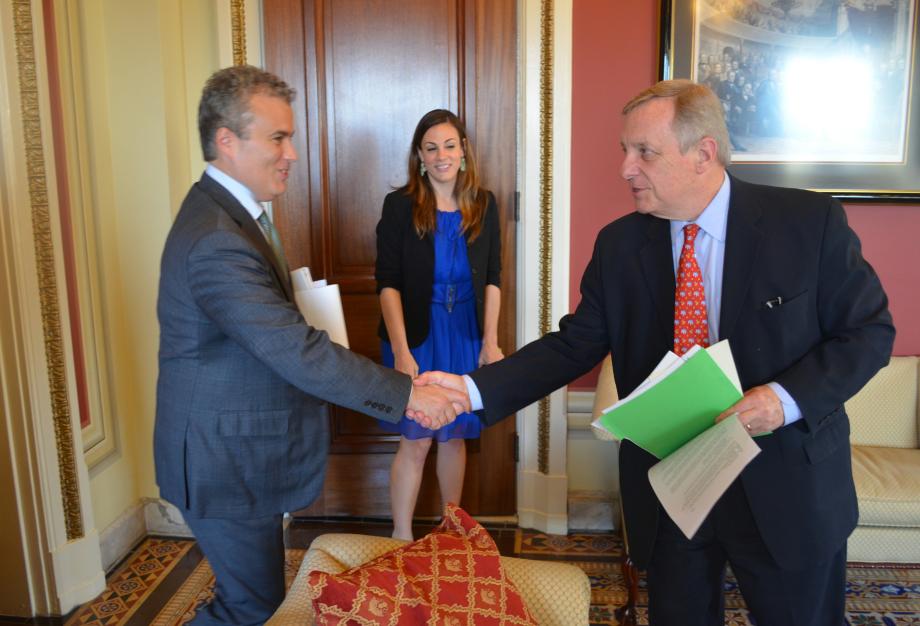 U.S. Senator Dick Durbin (D-IL) met with National Economic Council Director Jeff Zients today. Zients talked with Durbin about his first few months on the job.