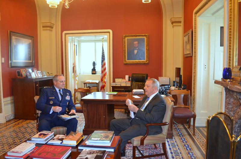 U.S. Senator Dick Durbin (D-IL) met with General Mark Welsh, Chief of Staff of the Air Force. The two discussed Air Force budget proposals.
