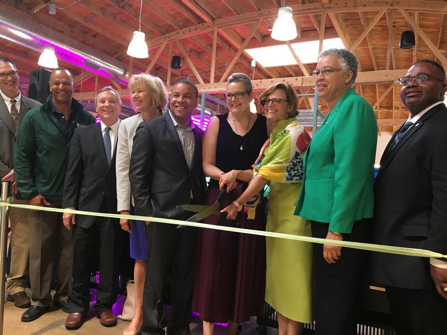 June 22 - Senator Durbin spoke at the opening of Farm on Ogden – a 20,000-square-foot urban agriculture facility that aims to bring healthy foods and good-paying jobs to North Lawndale