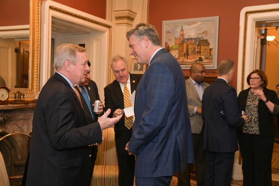 Durbin Hosts Governor JB Pritzker, Illinois Congressional Delegation, For Reception And Dinner