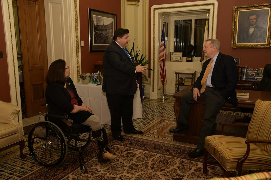 Durbin Hosts Governor JB Pritzker, Illinois Congressional Delegation, For Reception And Dinner