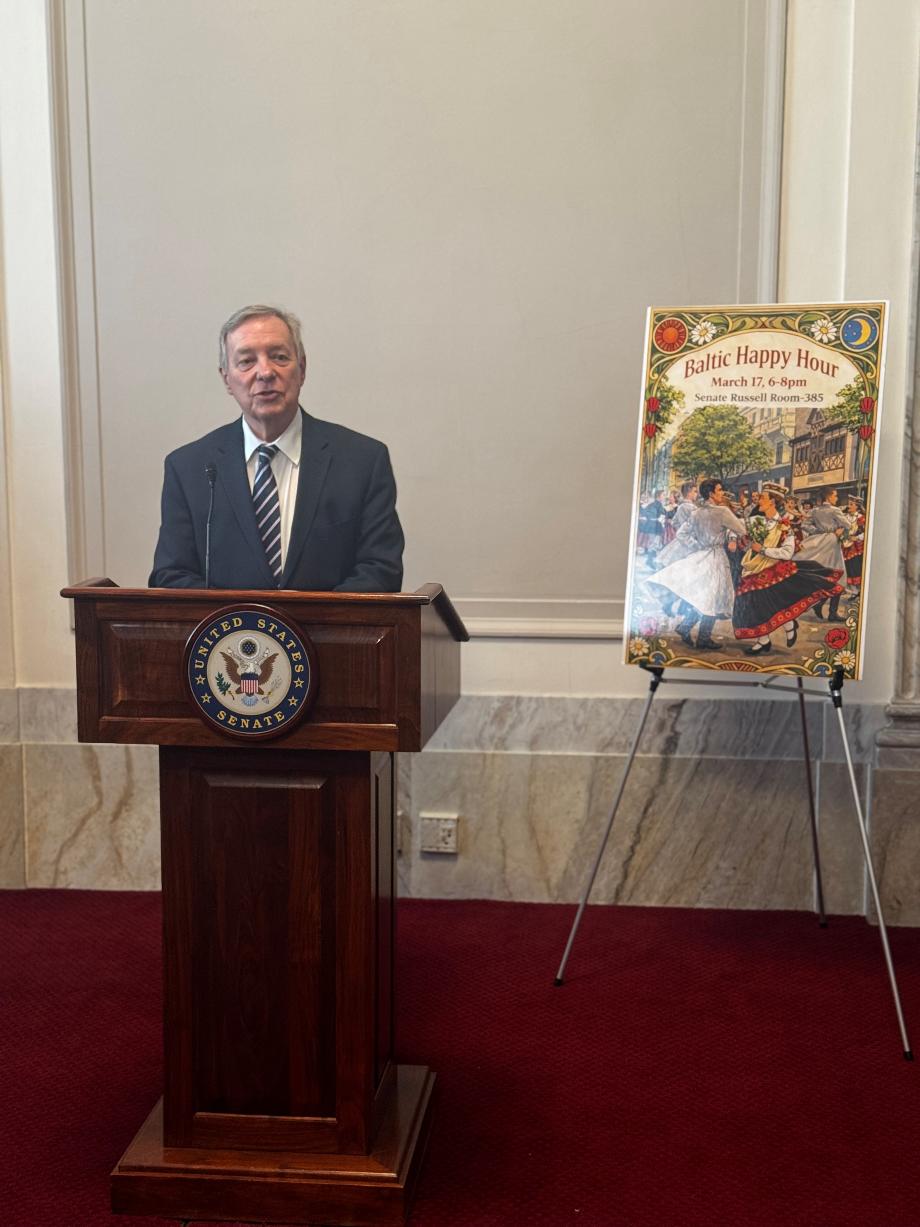 DURBIN RECEIVES JOINT BALTIC AMERICAN NATIONAL COMMITTEE’S BALTIC FREEDOM AWARD