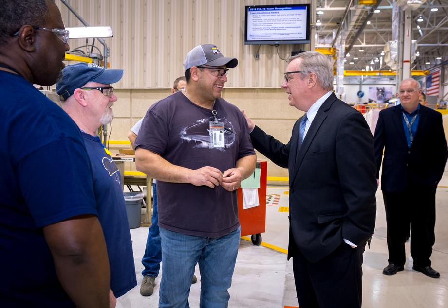 Durbin Visits Boeing's St. Louis Facility 