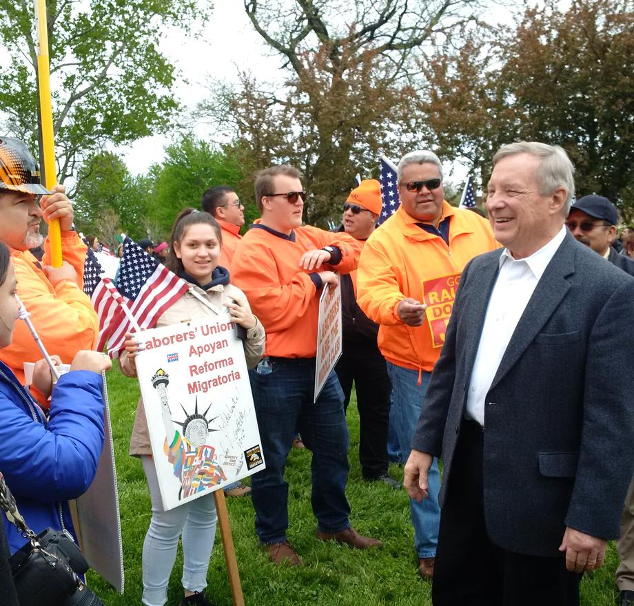 May 1, 2017 - Senator Durbin attended Chicago's May Day 2017 Rally