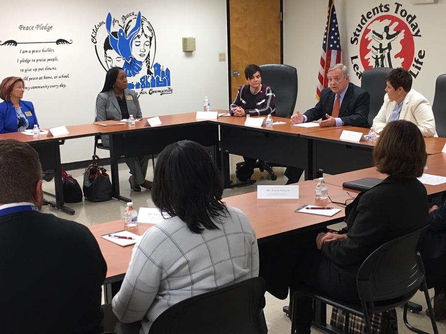 Durbin meets with Joliet Public School Leaders 