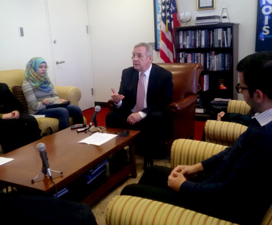 January 19, 2016 - I met with several Syrian and Iraqi refugees in my Chicago office to hear their stories.
