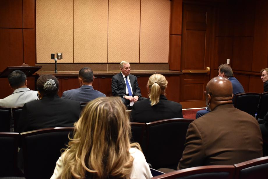 DURBIN TALKS RETIREMENT BENEFITS WITH ILLINOIS ASSOCIATION OF LETTER CARRIERS