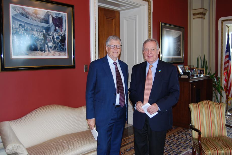 DURBIN AND BILL GATES TALK GLOBAL HEALTH, INCREASING VACCINE ACCESIBILITY WORLDWIDE